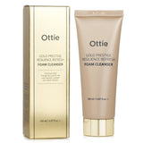 Luxurious Ottie Gold Prestige Resilience Foam Cleanser, 150ml, deeply cleanses while enhancing skin elasticity and radiance.