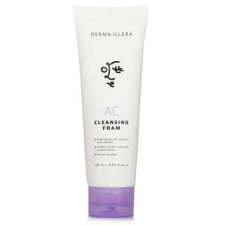 Gentle acne-fighting micellar cleansing foam with salicylic acid, perfect for oily and sensitive skin, 120ml.