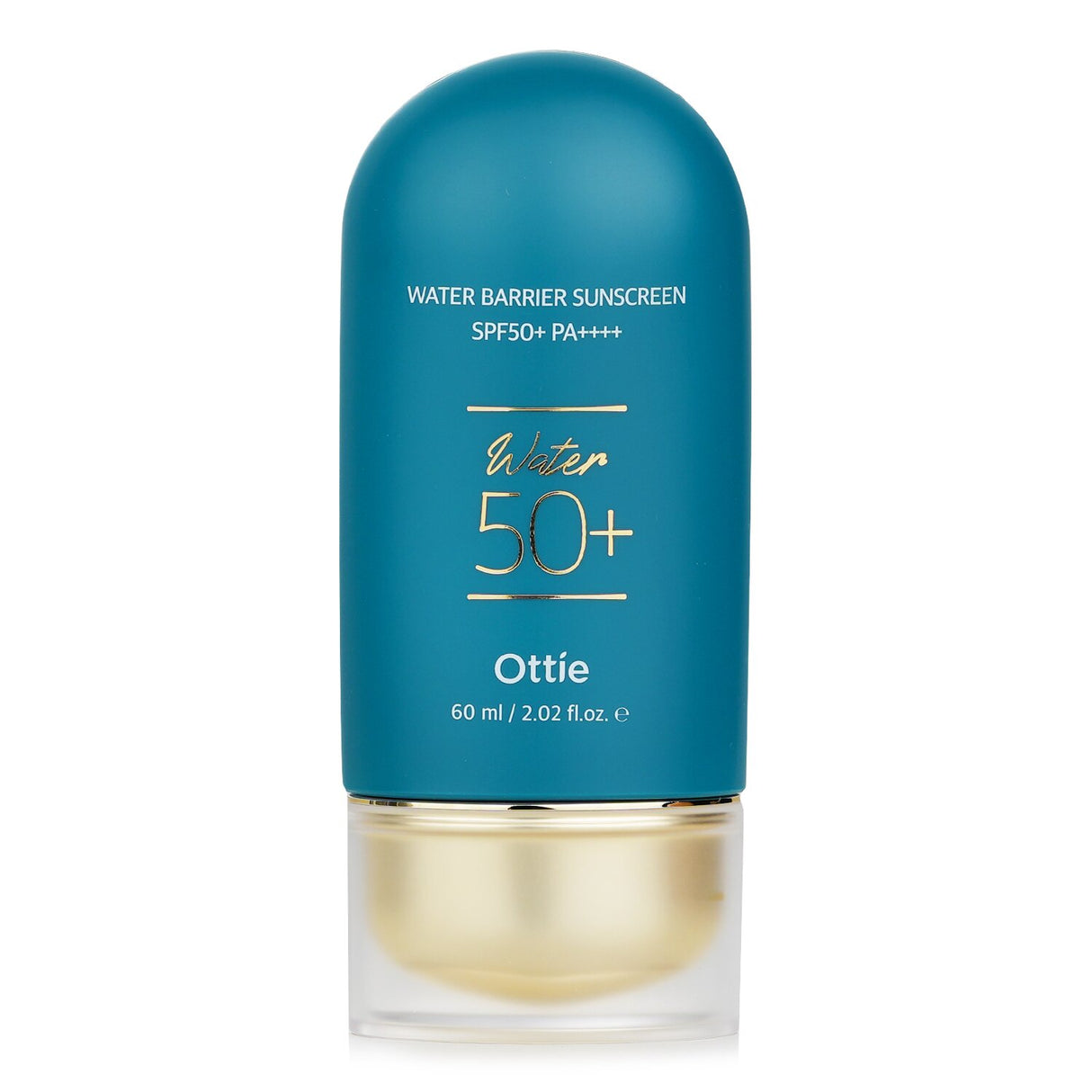 Ottie Water Barrier Sunscreen SPF50+ with lightweight cream-gel texture, deep hydration, and UV protection, ideal for all skin types.