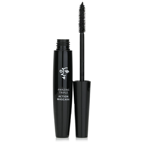 Ottie Amazing Triple Action Mascara in black, enhancing lashes with volumizing, curling, and lengthening effects.