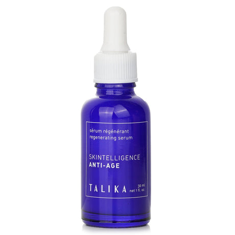 Talika Skintelligence Anti-Age Serum, 30ml, rejuvenates skin with natural prebiotics, peptides, and hydration for youthful glow.