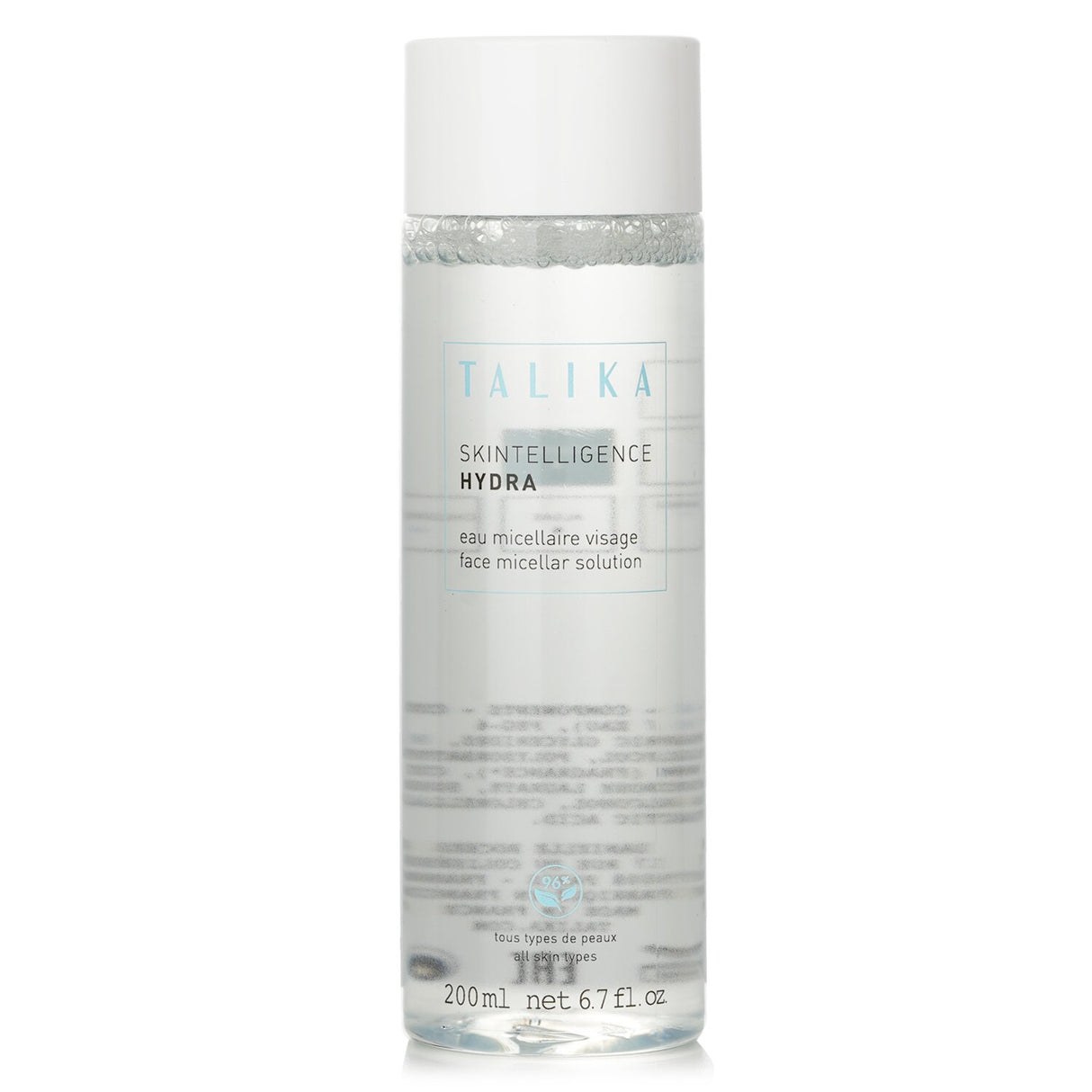 Talika Skintelligence Hydra Face Moisturising Micellar Solution, 200ml, gently cleanses and moisturizes for radiant, hydrated skin.
