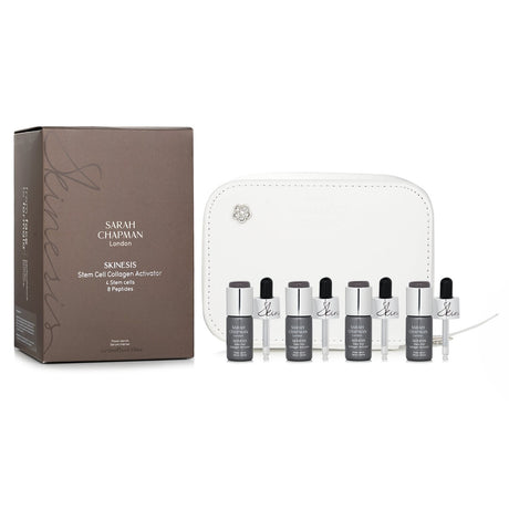 Sarah Chapman Skinesis Stem Cell Collagen Activator serum, 4x10ml, enhances youthful skin with advanced botanicals and peptides.