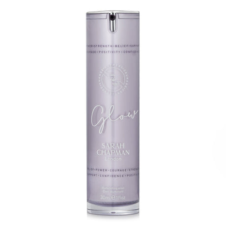 Radiant 30ml Sarah Chapman Glow Elixir with vitamins and botanicals for hydrated, youthful skin and stress relief.