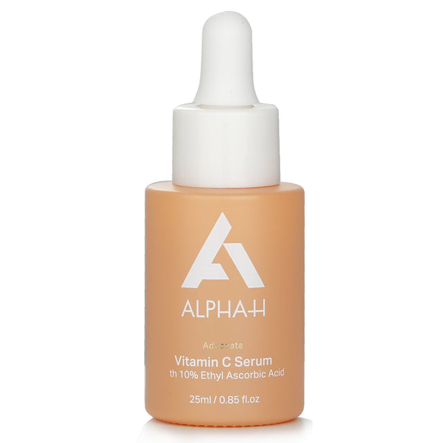 Alpha-H Vitamin C Serum with 10% Ethyl Ascorbic Acid in a 25ml bottle, brightening skin while hydrating and evening tone.