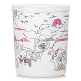 Mediterranean Garden Candle in white glass, featuring floral and fruity notes, designed for a serene ambiance with 40-hour burn time.
