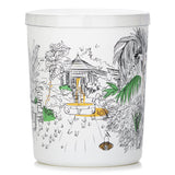 Spice Garden Candle in elegant white glass, infused with saffron, pepper, and cinnamon for a tropical escape.