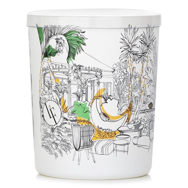 Spice Garden Candle in elegant white glass, infusing your space with warm saffron, cinnamon, and clove aromas for relaxation.