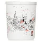 Desert Garden scented candle in a white glass container, combining cacti and coconut milk aromas for a tranquil ambiance.