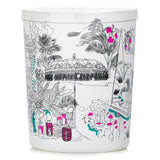 Exotic Garden Candle in white glass, featuring fruity notes for a tropical ambiance; ideal for relaxation and home decor.