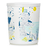 Corsican Garden Scented Candle in a white glass container, featuring myrtle and immortelle scents for a summery ambiance.