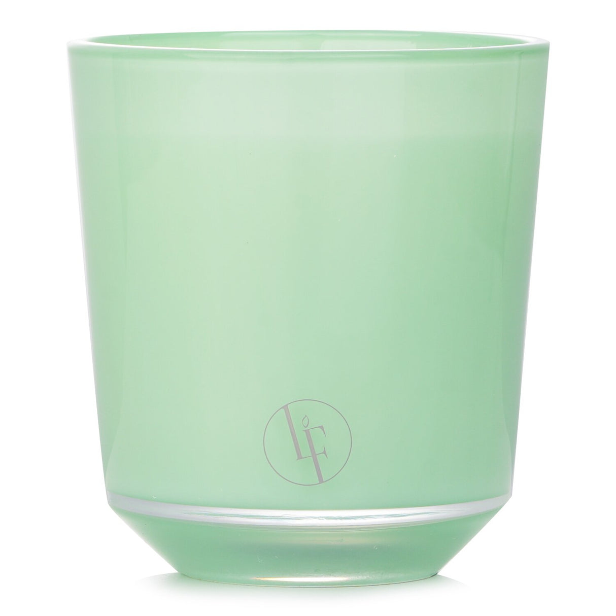 Luxurious green eucalyptus and mint scented candle in a soft green glass container, offering 40 hours of energizing fragrance.