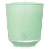 Luxurious green eucalyptus and mint scented candle in a soft green glass container, offering 40 hours of energizing fragrance.