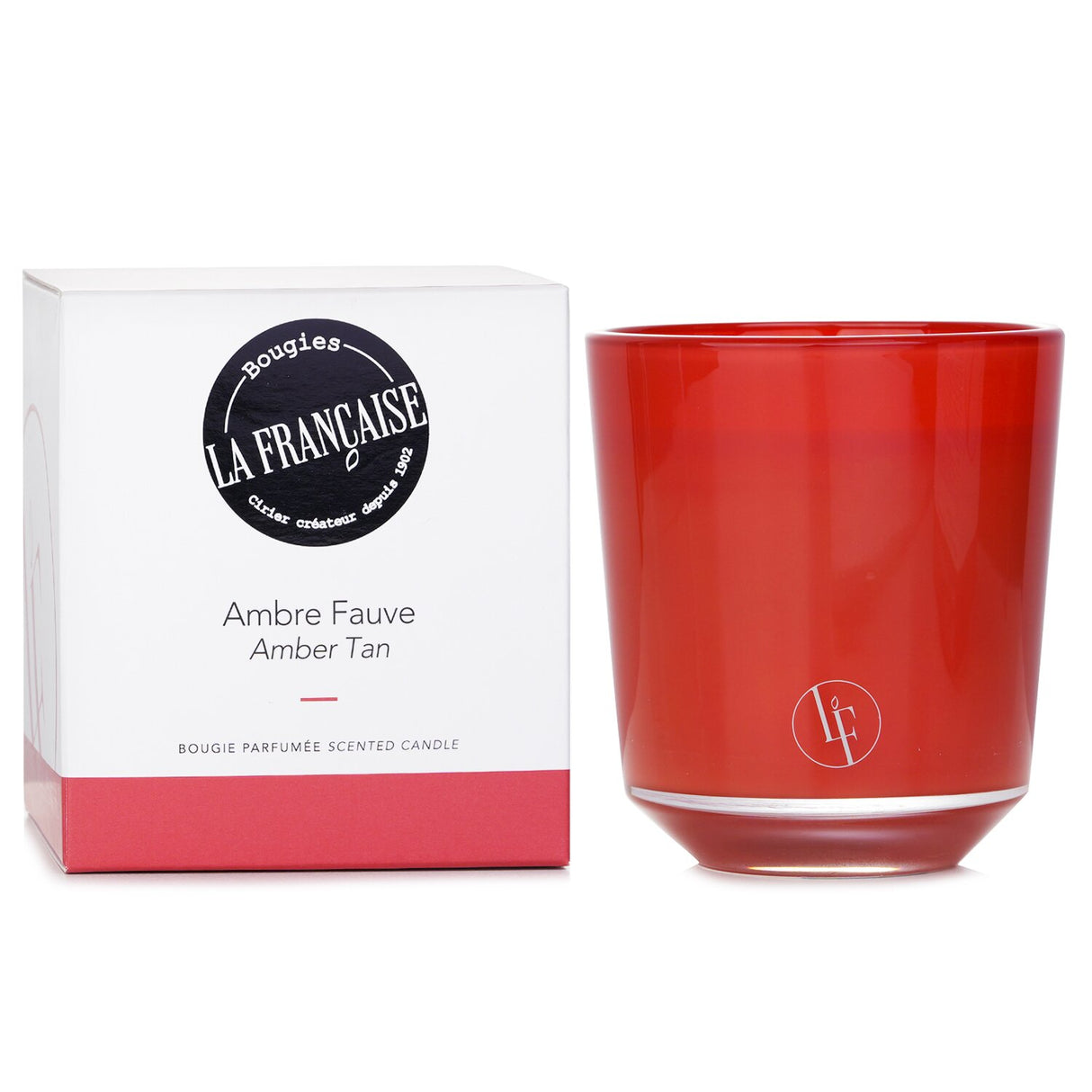 Luxurious Bougies la Francaise Ambre Tan candle in coppery brown, releasing an exotic blend of heliotrope, amber, and benzoin.