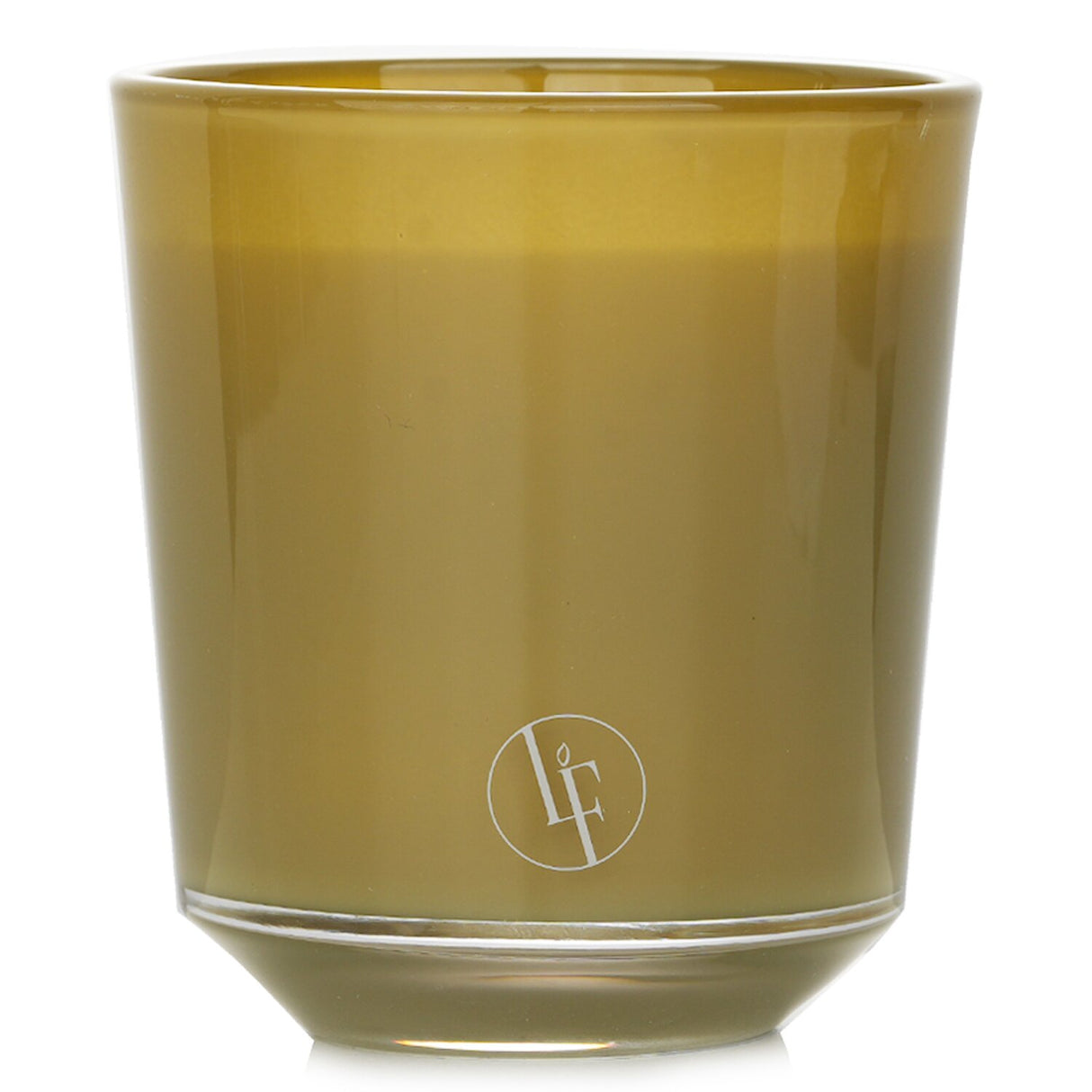 Elegant Bronze Santal scented candle in a colored glass container, offering a soothing woody fragrance for relaxation.