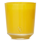 Lemon Fizz Candle in vibrant yellow glass, infusing rooms with zesty lemon, mint, and tea aromas for 40 hours of cheer.