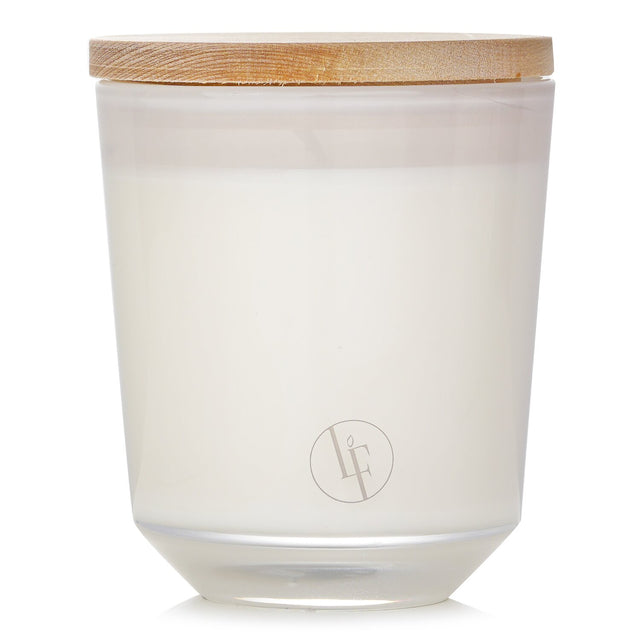 Elegant Bougies la Francaise Garden Scented Candle in white glass, featuring a green floral scent and eco-friendly vegetable wax.