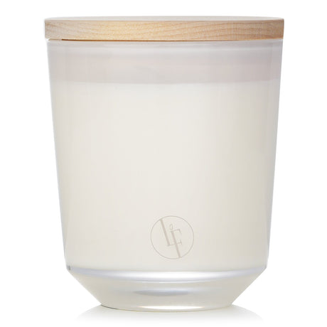 Bougies la Francaise Forest Scented Candle in a white glass jar with wooden lid, made from eco-friendly vegetable wax.