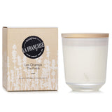 Bougies la Francaise 200g scented candle in elegant white glass, infused with Provençal lavender fragrance and eco-friendly vegetable wax.