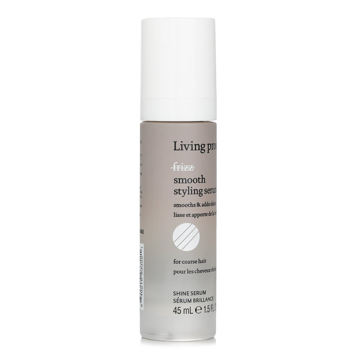 Living Proof No Frizz Smooth Styling Serum in 45ml for frizz-free, manageable hair with heat protection and added shine.