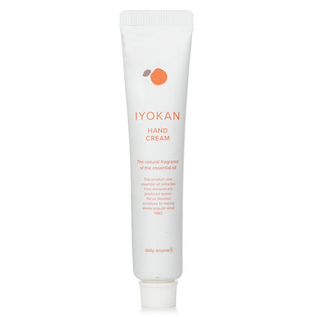 Iyokan Mini Hand Cream 20g, infused with Iyo citrus, Yuzu oil, and extract for soft, fragrant, and hydrated hands.