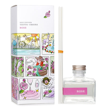 Elegant 120ml rose-scented reed diffuser that neutralizes odors, lasts 2-2.5 months, and comes in a beautiful gift box.