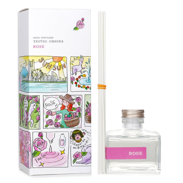 Elegant 120ml rose-scented reed diffuser that neutralizes odors, lasts 2-2.5 months, and comes in a beautiful gift box.