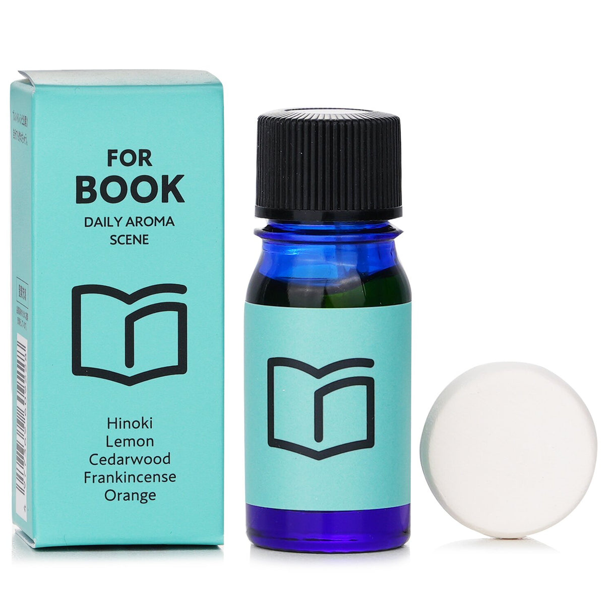 A 5.5ml essential oil blend featuring Hinoki, Lemon, Cedarwood, Frankincense, and Orange, perfect for enhancing reading experiences.
