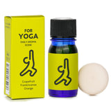 Essential oil blend for yoga featuring grapefruit, frankincense, and orange in a 5.5ml bottle to enhance mindfulness and tranquility.