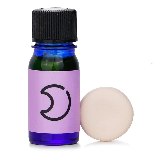 Essential oil blend featuring Lavender, Geranium, and Orange for relaxation and restful sleep in a 5.5ml bottle.