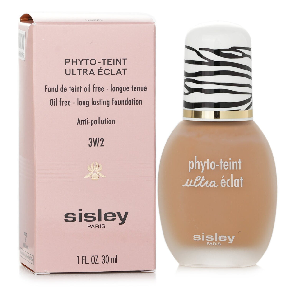 Sisley Phyto Teint Ultra Eclat #3W2 Hazel foundation, 30ml, offers a radiant, lightweight finish for all skin types.