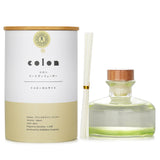 A 180ml yellow calcite reed diffuser with rattan reeds, offering a fresh citrus scent and elegant decor for relaxation.