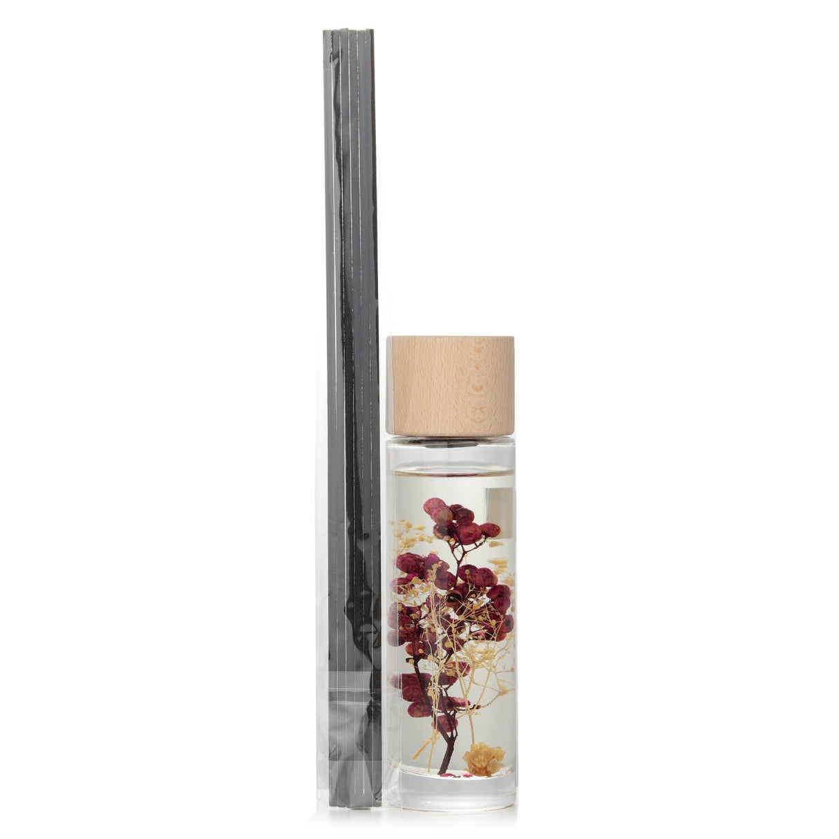 Botanica Wood Mist Reed Diffuser in Red Berry, 110ml, featuring a wood lid and natural plant-based fragrance.
