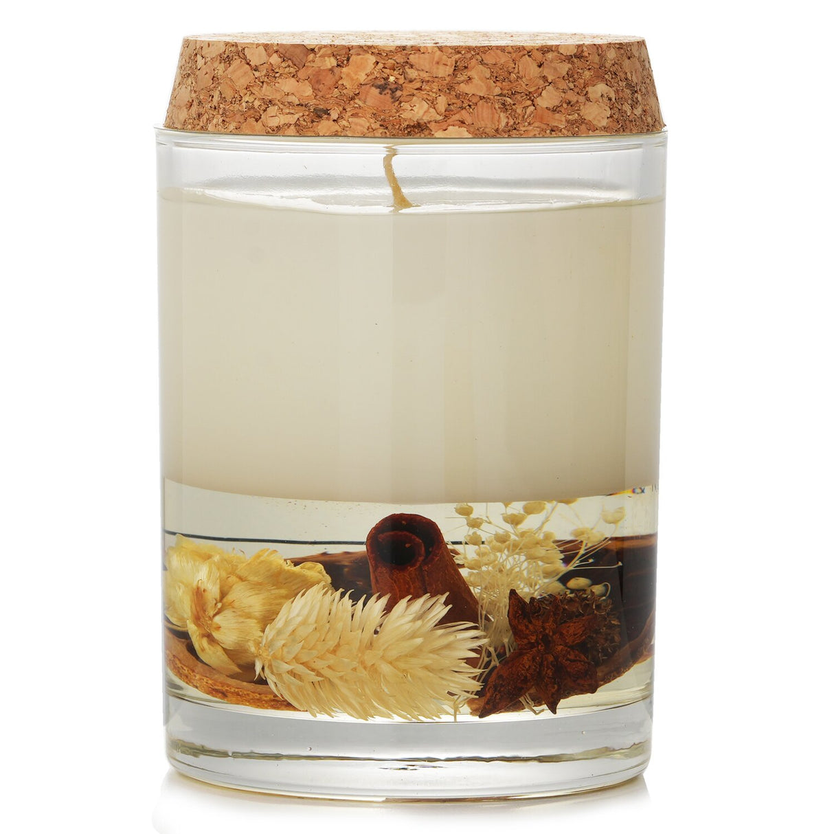Botanica Citrus Home Fragrance Candle in a glass jar with a wooden lid, featuring notes of orange, cinnamon, and star anise.