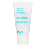 Evo Great Hydrator Moisture Mask 30ml for dry, frizzy hair; deeply hydrates, tames frizz, and protects color vibrancy.