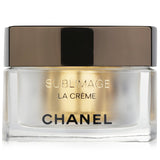 Luxurious Chanel facial cream in an elegant jar, revitalizing dry skin with anti-aging benefits and hydrating formula.