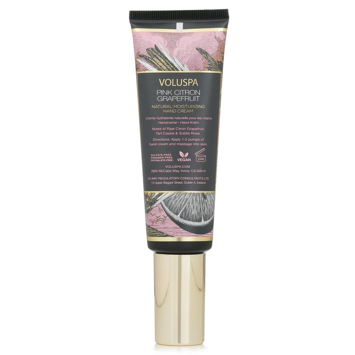 Luxurious 50ml vegan hand cream with Avocado Oil, infused with Ripe Citron Grapefruit fragrance for soft, smooth hands.