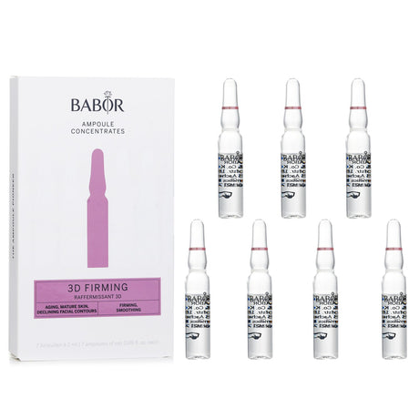 Babor 3D Firming ampoules for mature skin, enhancing firmness, elasticity, and reducing fine lines with powerful active ingredients.