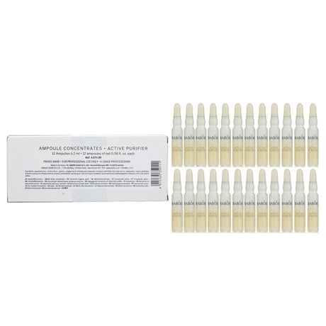 Babor CP Ampoule Concentrates purify skin with tea tree oil and babassu seed, targeting blemishes and excess oil.