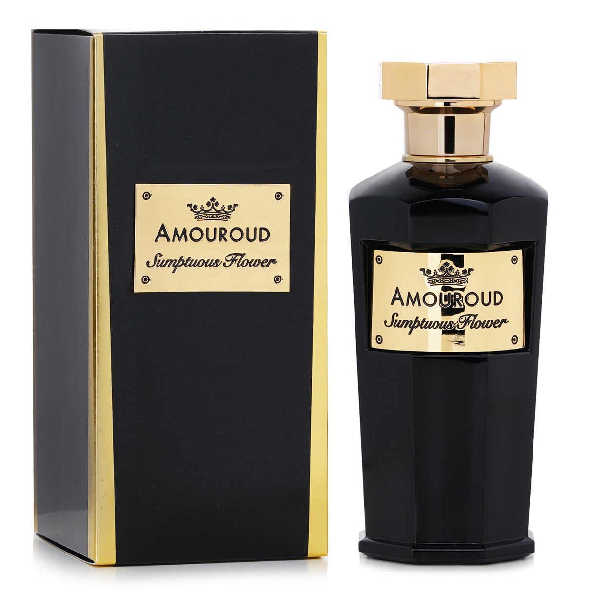 Amouroud Sumptuous Flower Eau De Parfum 100ml, a unisex floral woody fragrance with rich notes of orange blossom and jasmine.