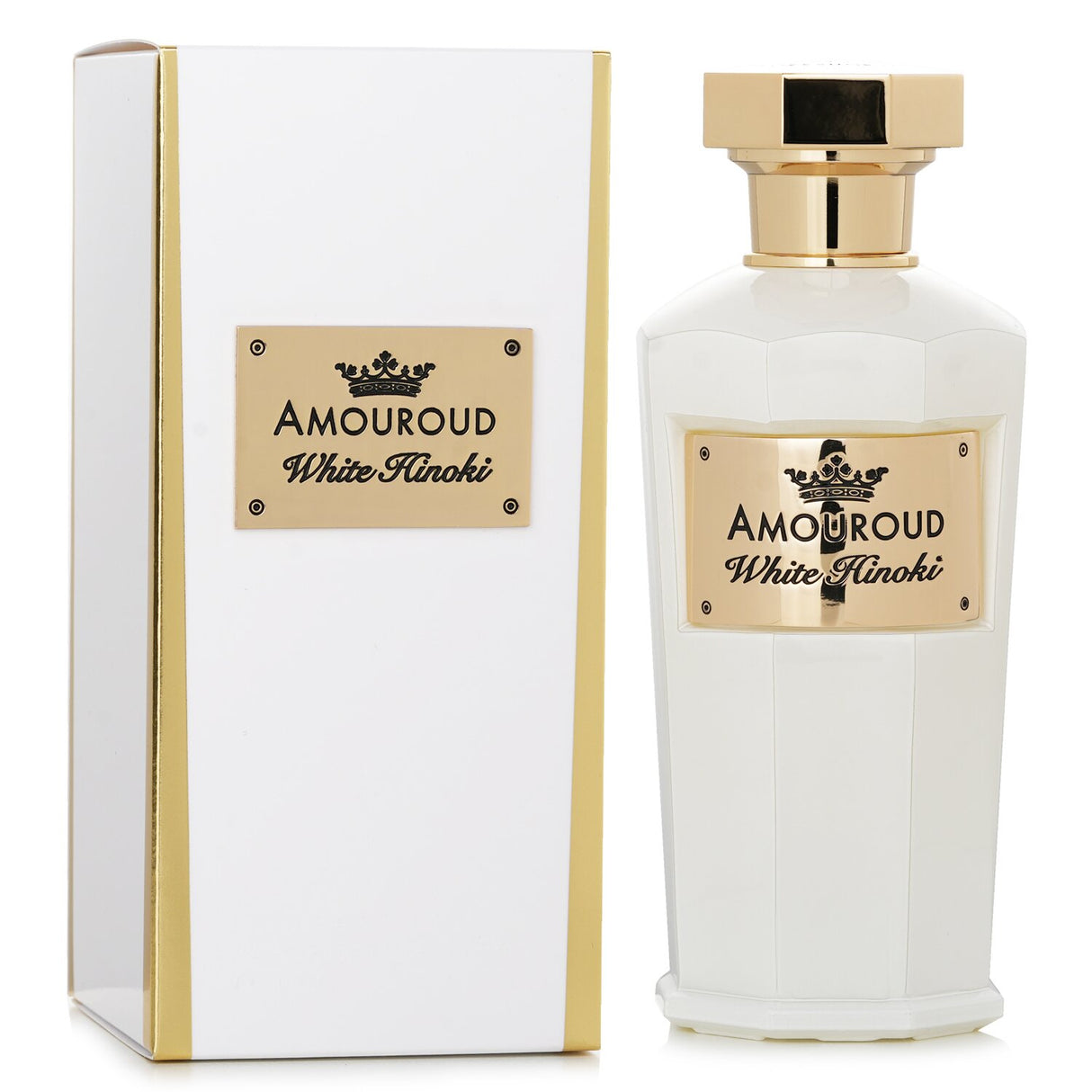 Amouroud White Hinoki Eau De Parfum in a 100ml bottle, featuring a citrus woody scent inspired by sacred Japanese Hinoki wood.