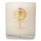 Luxurious Argos - Pour Femme scented candle in white, 340g, featuring a floral fragrance and elegant embossed glass design.