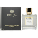 Dusita Moonlight In Chiangmai Eau De Parfum, 50ml, a woody aromatic scent with refreshing Yuzu, Jasmine, and warm base notes.