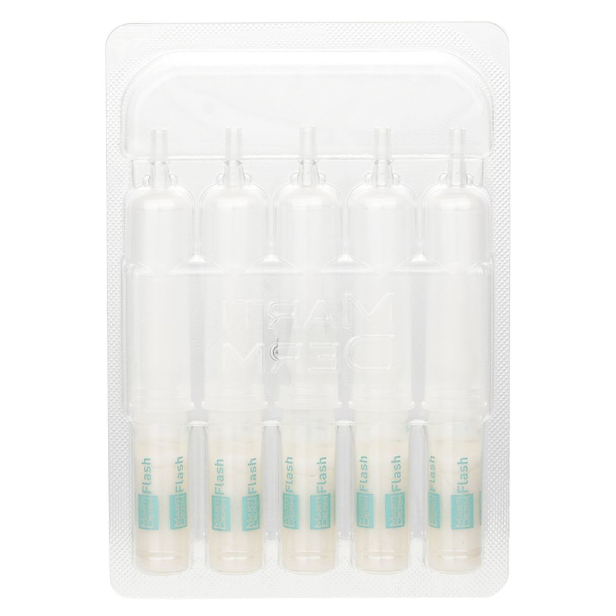 Martiderm Flash Ampoules Anti-fatigue for all skin types, delivering immediate lifting and moisturizing effects in a 5-pack.