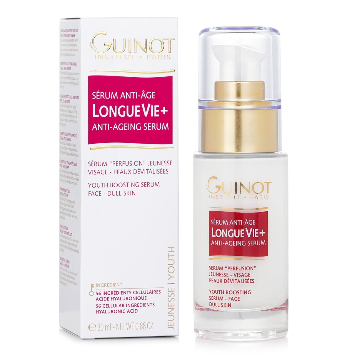 Guinot Longue Vie + Anti-Ageing Serum 30ml, a youth-boosting facial serum that hydrates, tones, and smooths out wrinkles.