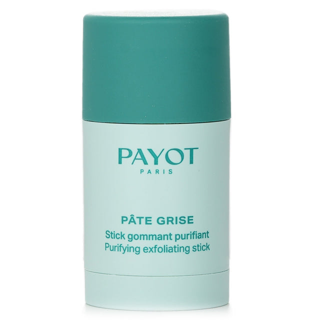 Payot Pate Grise Stick Gommant Purifiant, a vegan exfoliating stick for clearer, radiant skin with natural ingredients.