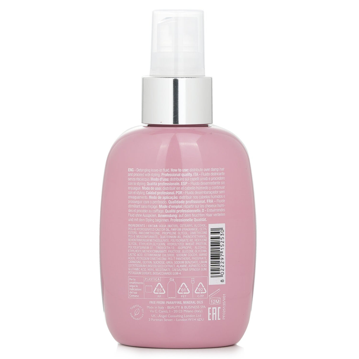 AlfaParf Semi Di Lino Moisture Detangling Fluid for dry hair, offering hydration, shine, and protection from pollutants.