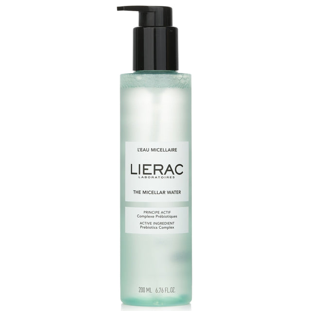 Lierac Micellar Water in 200ml, a vegan formula for makeup removal, cleansing, and hydration for all skin types.