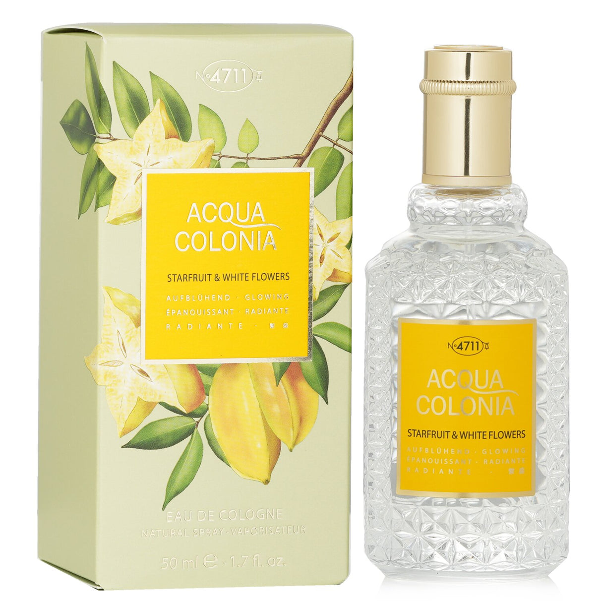 Image of 4711 Acqua Colonia Starfruit & White Flowers Eau De Cologne Spray (50ml) showcasing its fresh floral fruity scent in elegant packaging.