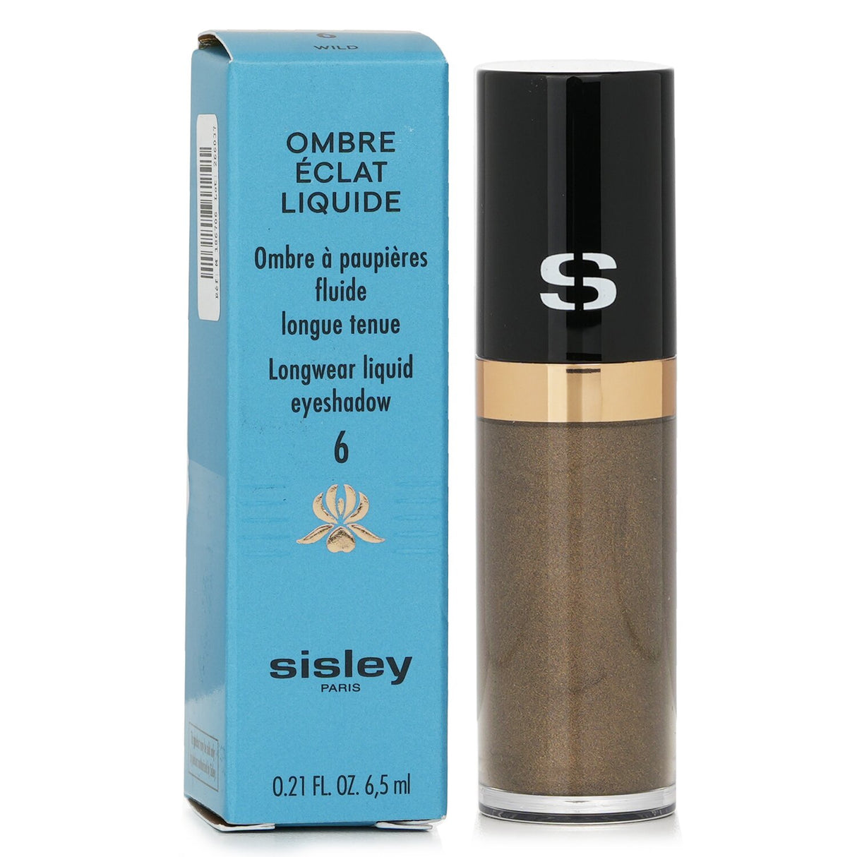 Luxurious longwear liquid eyeshadow #6 Wild by Sisley, featuring a soft precision tip for easy application and vibrant color.